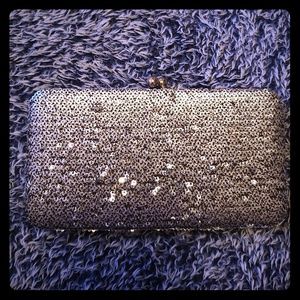 Silver sequin wallet, Maurices brand